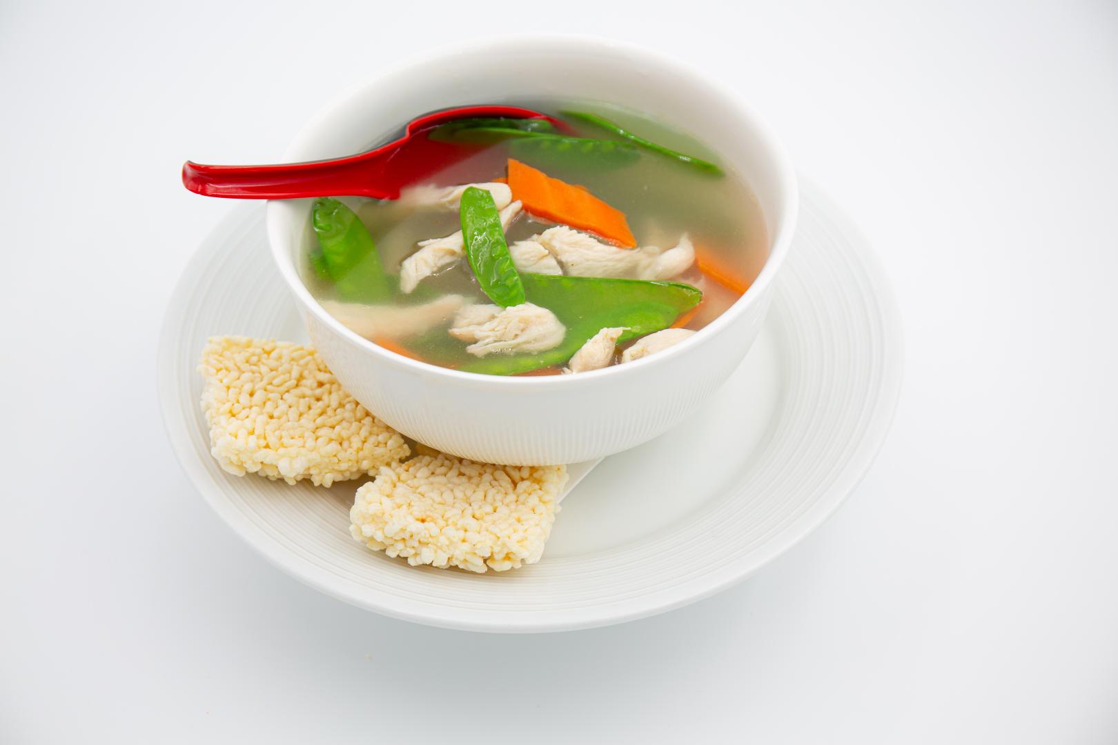 sizzling rice with chicken and veg